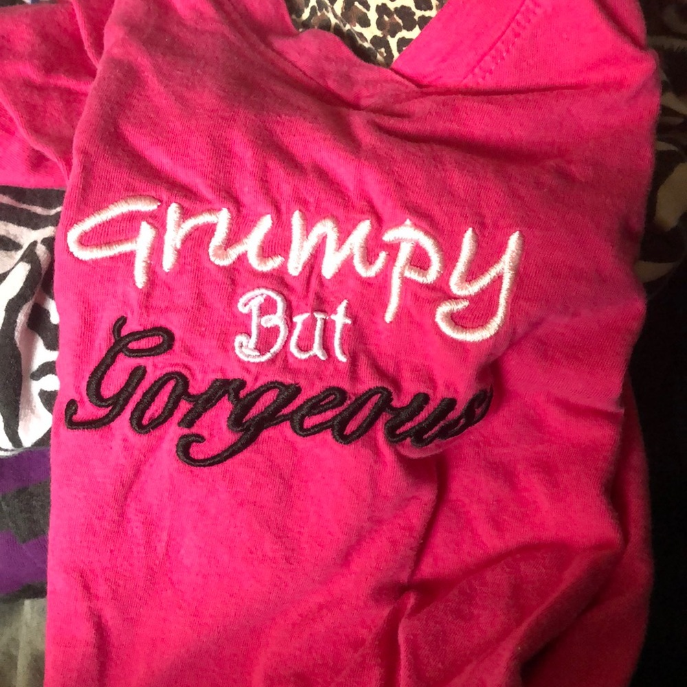 “Grumpy But Gorgeous” Pink large night shirt.
